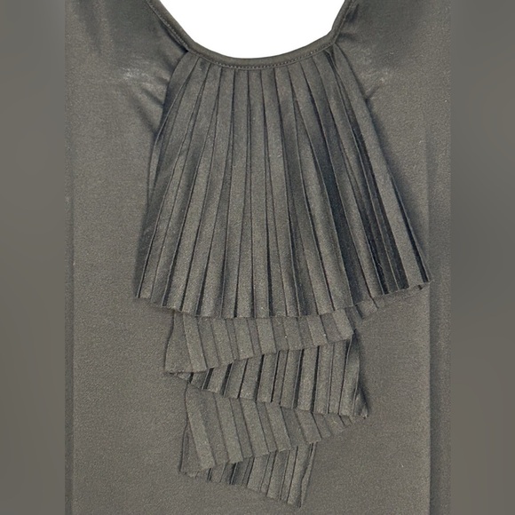 Talbots Plus Size Sleeveless Black Tuxedo Pleated Ruffle Top Size-2X - Picture 3 of 4